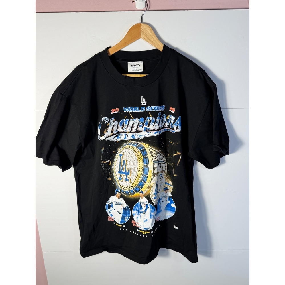 Sierra Los Angeles Dodgers 2025 World Series Champions Back 2 Back T-Shirt Large